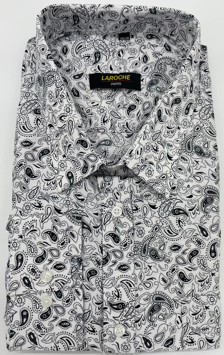 MENS  LAROCHE PAISLEY LONG SLEEVE SHIRT SIZE 2XL TO 4XL 503