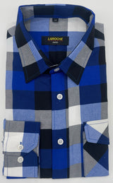 MENS LAROCHE LONG SLEEVE  SHIRT LUMBERJACK PATTERN 2 COLOURS SIZE 2XL TO 4XL  504-1-2