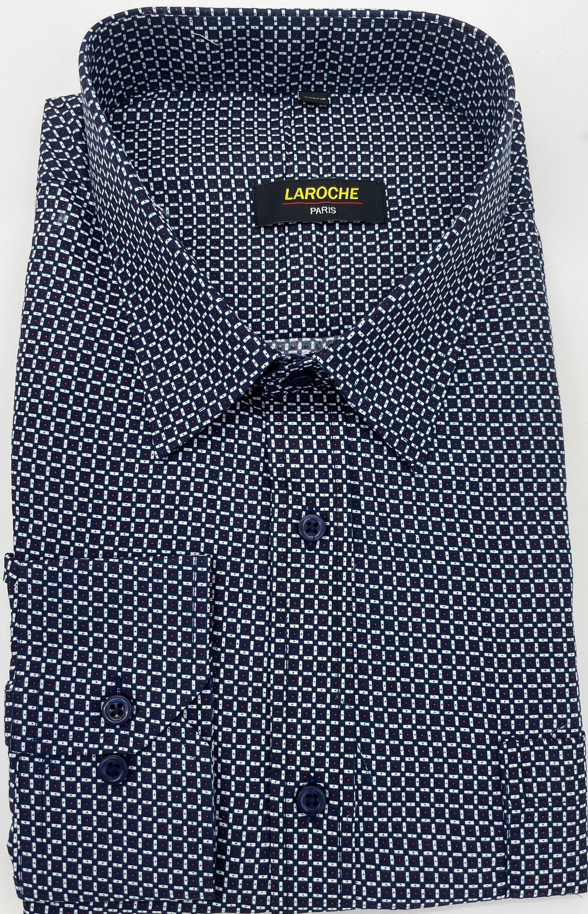 MENS LAROCHE SMALL CHECK LONG SLEEVE SHIRT SIZE 2XL TO 4XL 505