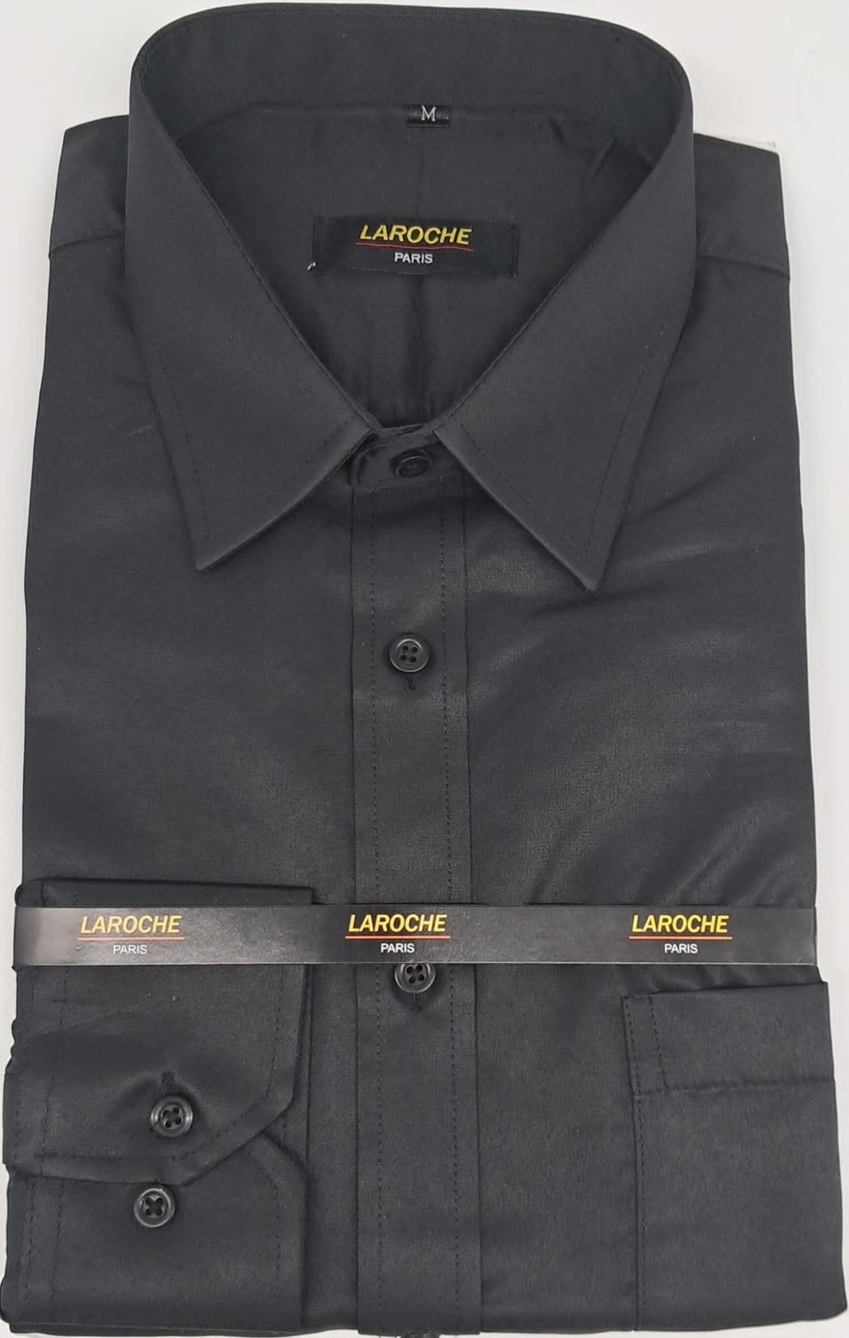 MENS  LAROCHE LONG SLEEVE BLACK SHIRT  SIZE 2XL TO 4XL 506-6