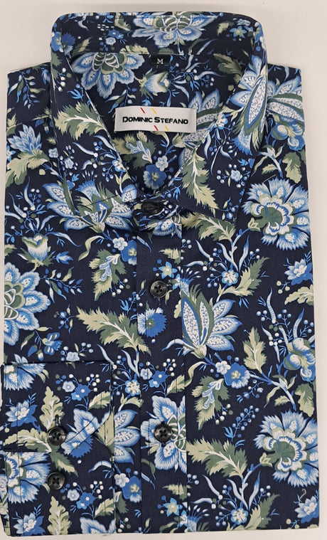 MENS LONG SLEEVE FLORAL PRINT  SHIRT 2 COLOURS AVAILABLE  SIZE S TO 3XL  #541-3631