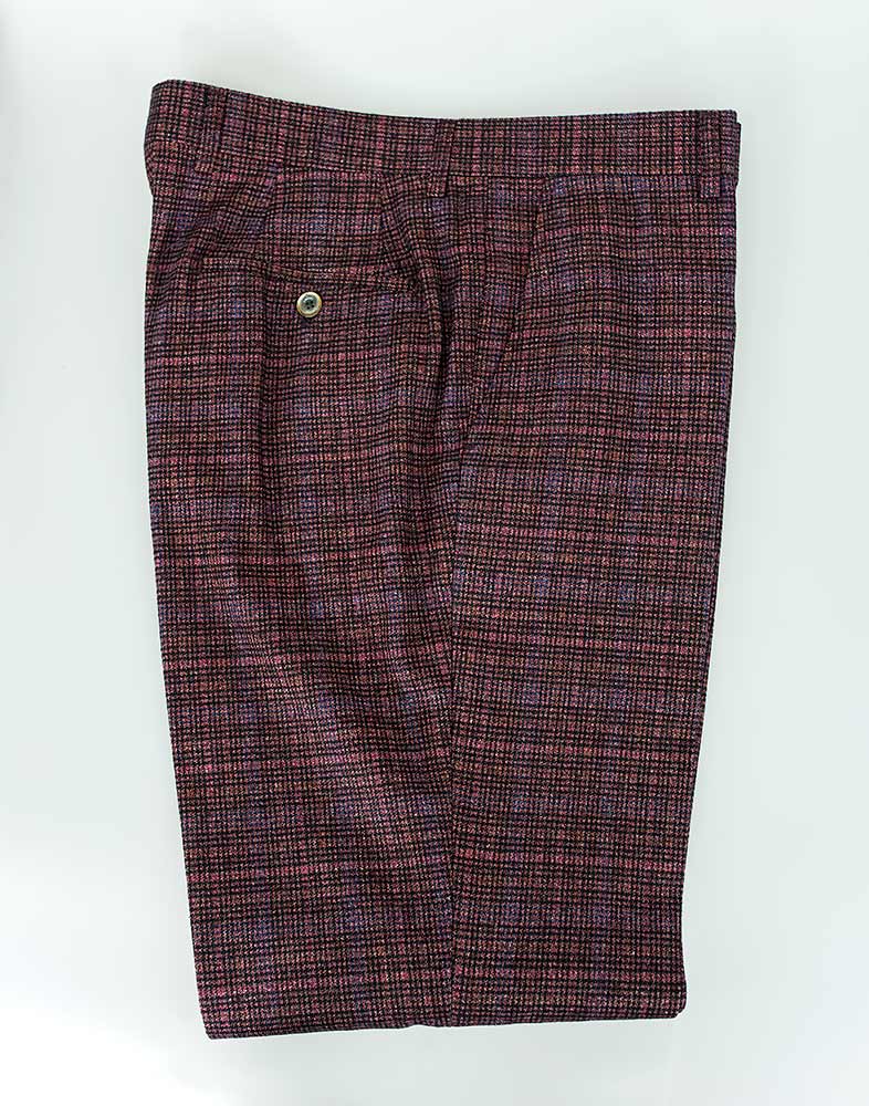 CARLY WINE CHECK TROUSERS 3675 SIZE 30"-44"