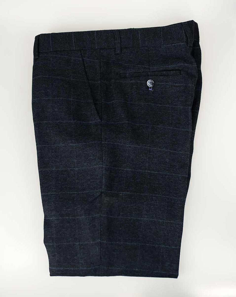 DRACO NAVY CHECK TROUSER SIZE 30