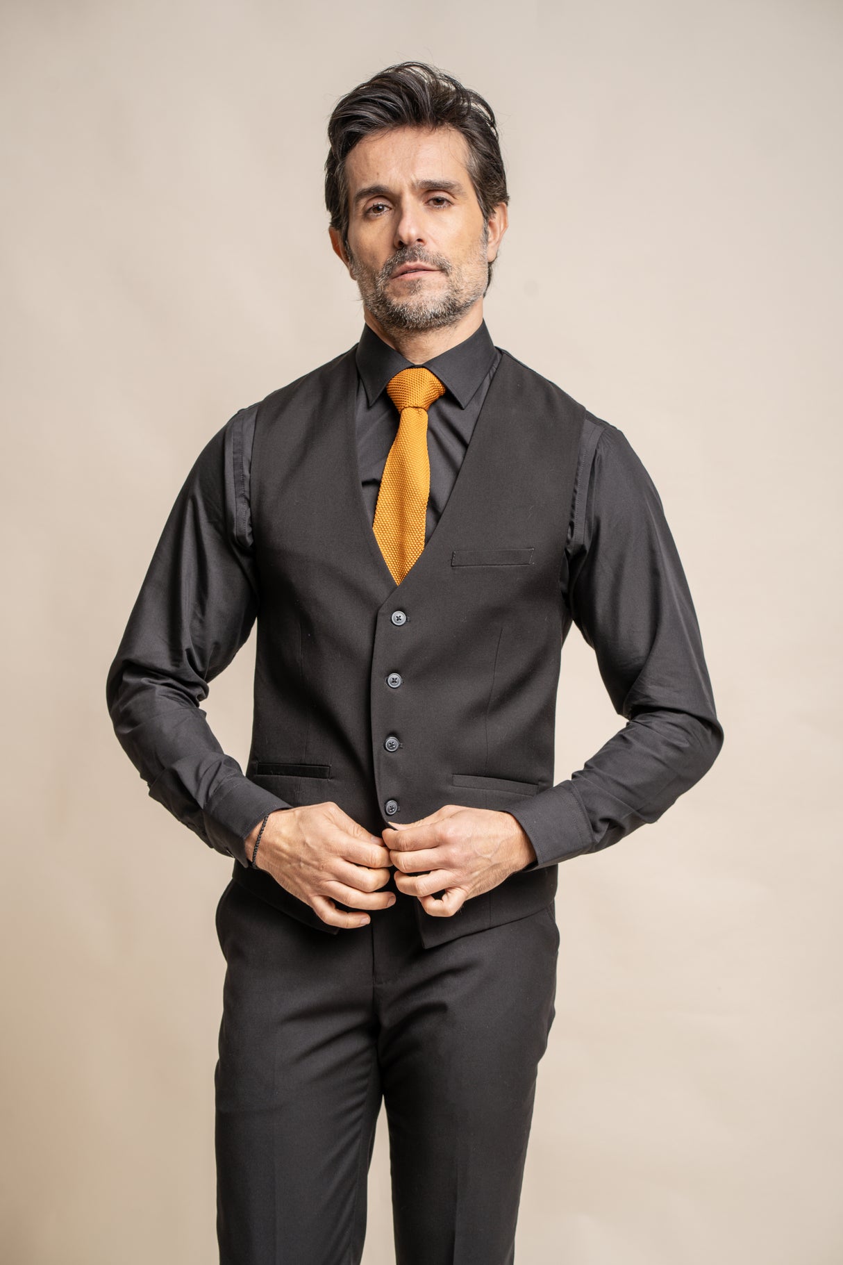 MARCO BLACK 3 PIECE SUIT