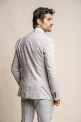 3 PIECE BEIGE CHECK SUIT