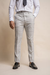 3 PIECE BEIGE CHECK SUIT