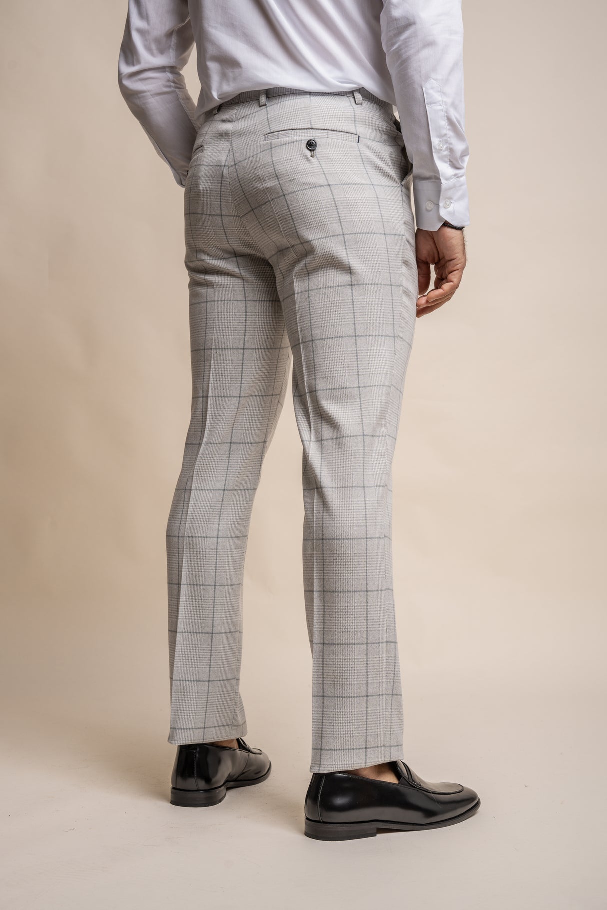 3 PIECE BEIGE CHECK SUIT